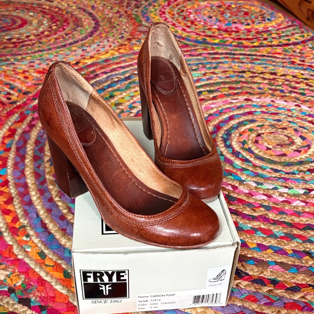Frye Women's Rich Brown Leather Heels